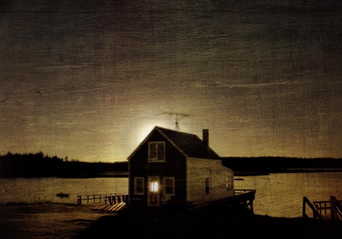 Framed Cottage Silhouette Print