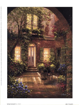 Framed Spring Courtyard I Print