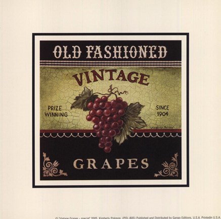 Framed Vintage Grapes - Special Print