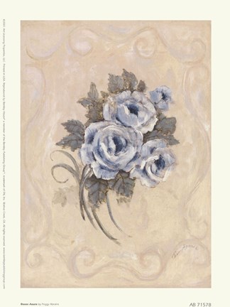 Framed Roses Azure Print