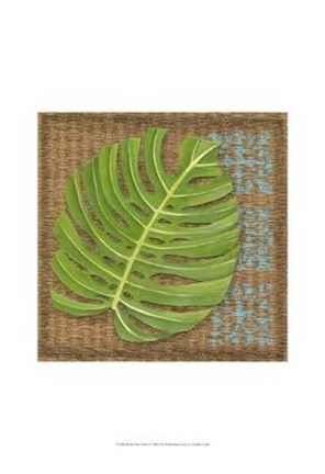 Framed Block Print Palm I Print