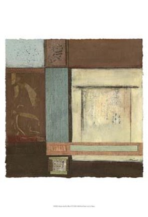 Framed Chinese Scroll In Blue IV Print