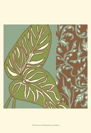 Framed Nouveau Leaves III Print