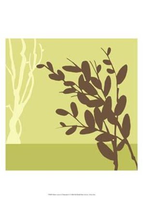 Framed Metro Leaves In Chartreuse II Print