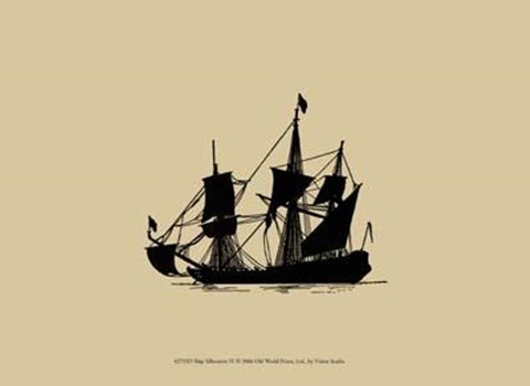 Framed Ship Silhouette IV Print