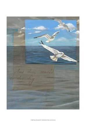 Framed Three White Gulls III Print