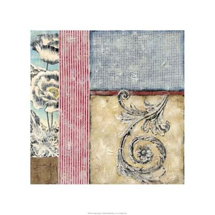 Framed Vintage Collage I Print