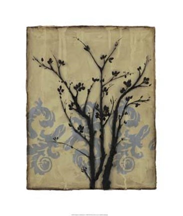 Framed Branch In Silhouette II Print