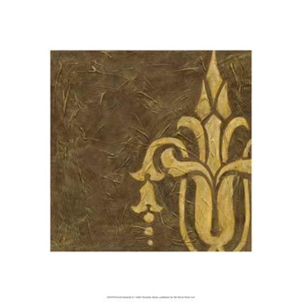 Framed Gold Damask II Print