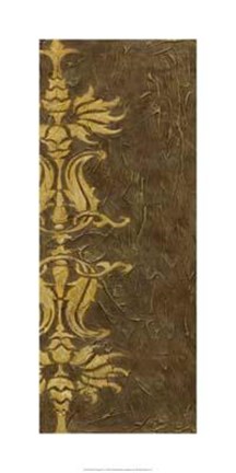 Framed Gold Damask V Print