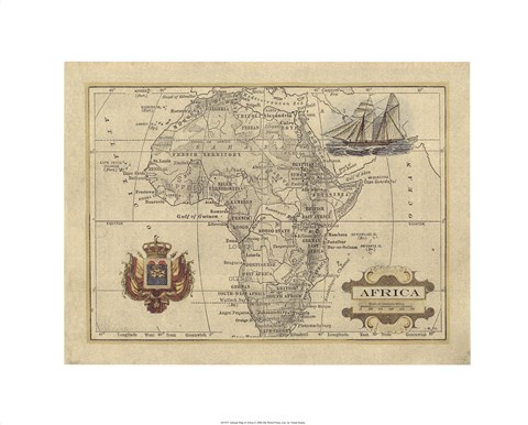 Framed Antique Map Of Africa Print