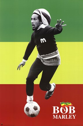 Framed Bob Marley-Soccerrasta Print