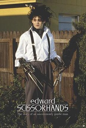 Framed Edward Scissorhands-Hedges Print