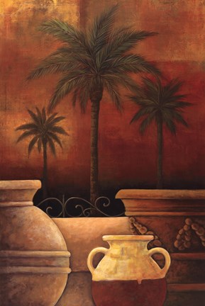 Framed Sunset Palms II Print