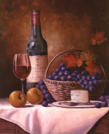 Framed Wine &amp; Grape I Print