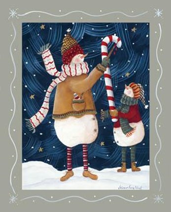 Framed Christmas Snowman IV Print