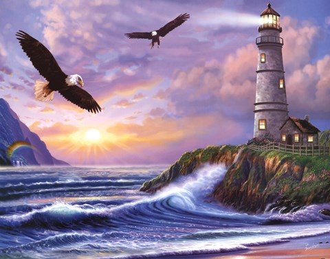 Framed Eagle Lighthouse Print