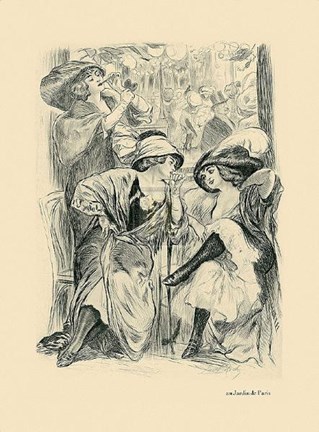 Framed Au Jardin De Paris Print