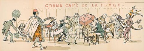 Framed Grand Cafe De La Plage Print