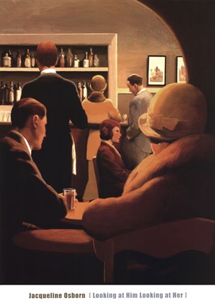 Framed Looking At Him Looking At Her Print