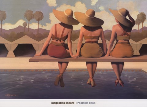 Framed Poolside Chat Print