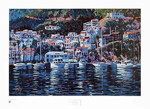 Framed Harbor Reflections Print