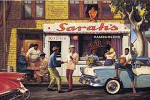 Framed Sarah&#39;s Bar Bq Print