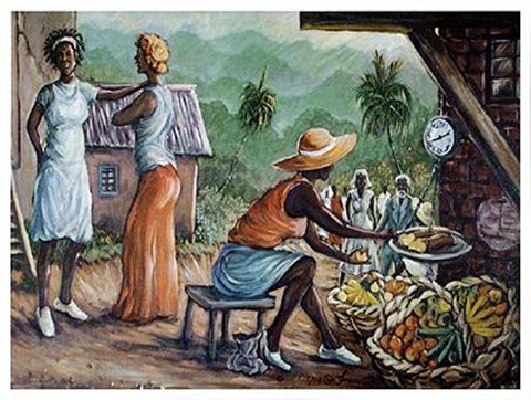 Framed Street Market Print