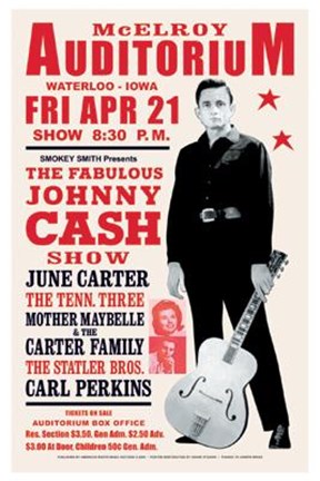 Framed Johnny Cash, Waterloo, Iowa, 1967 Print