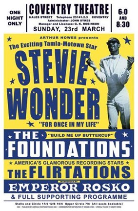 Framed Stevie Wonder, Coventry, England, 1969 Print