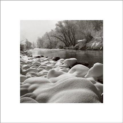 Framed River In Winter Print