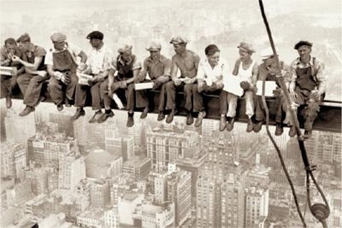 Framed Eating Above Manhattan Print