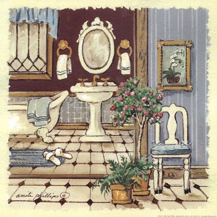 Framed Antique Bath I Print