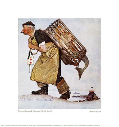 Framed Mermaid (a Fair Catch) Print