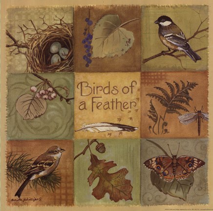 Framed Birds of a Feather - square Print