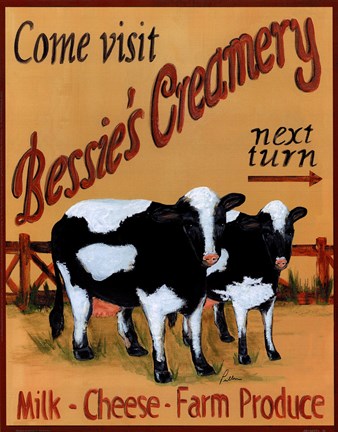 Framed Bessie's Creamery Print