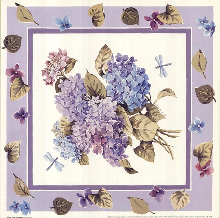 Framed Mixed Color Hydrangeas Print