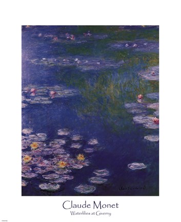 Framed Waterlilies at Giverny Print
