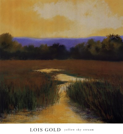 Framed Yellow Sky Stream Print