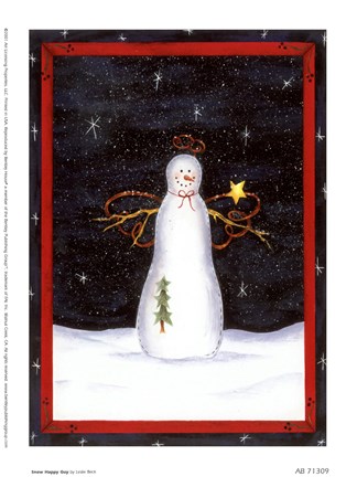 Framed Snow Happy Guy Print