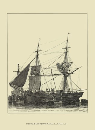 Framed Ships And Sails II Print