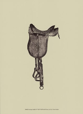 Framed Antique Saddle IV Print