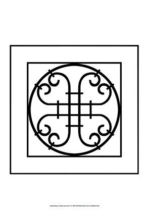 Framed Black And White Ironwork IV Print