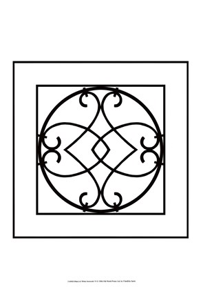 Framed Black And White Ironwork VI Print