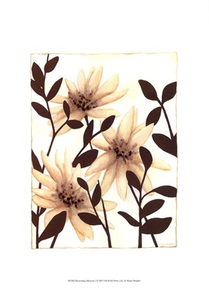 Framed Blossoming Silhouette I Print