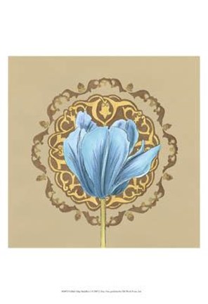 Framed Gilded Tulip Medallion I Print