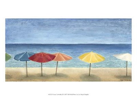 Framed Ocean Umbrellas II Print