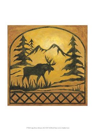 Framed Lodge Moose Silhouette Print