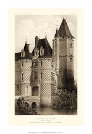 Framed Small Sepia Chateaux VII Print