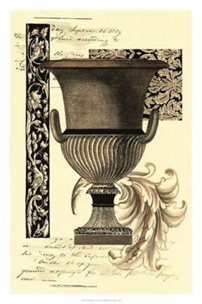 Framed Transitional Sepia Urn II Print